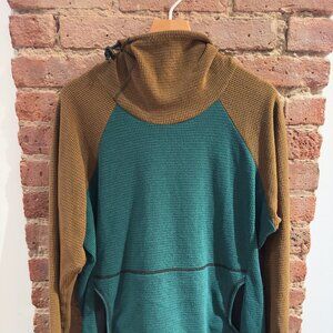 Melanzana Micro Grid Sweater Sweater/Jacket - Mens L - Green + Brown